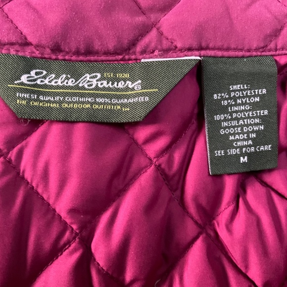 Eddie Bauer Goose Down 650 Fill Women’s Jacket size M in Raspberry - Picture 7 of 11